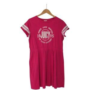 Vintage Y2K Juicy Couture Skater Mini Dress Pink White Vtg 2XL Modern Day Large‎